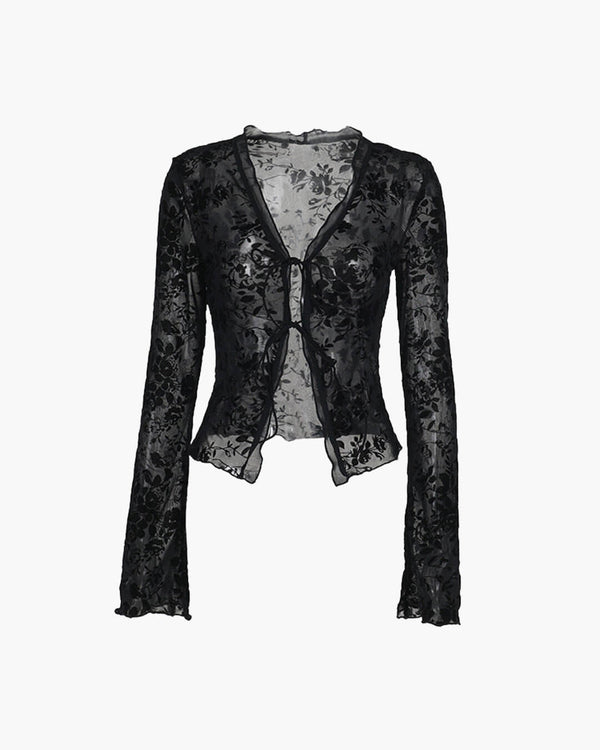 Rachel Tie Front Lace Blouse