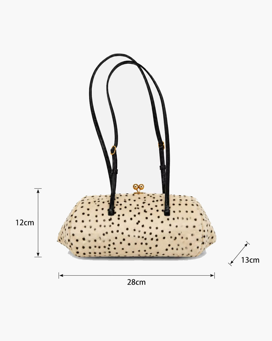 Lexi Leopard Faux Fur Shoulder Bag – size guide with measurements