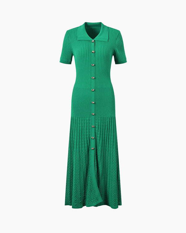Vestido maxi de malha Affra com gola rebatida