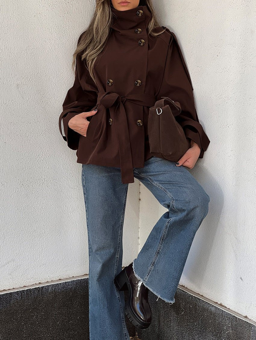 Gabardina curta com cordões Aida
