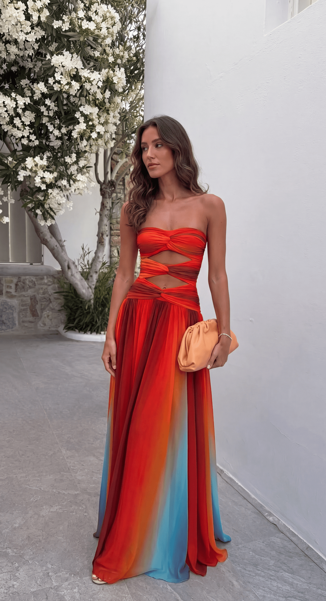 Vestido maxi Aiselta com nó