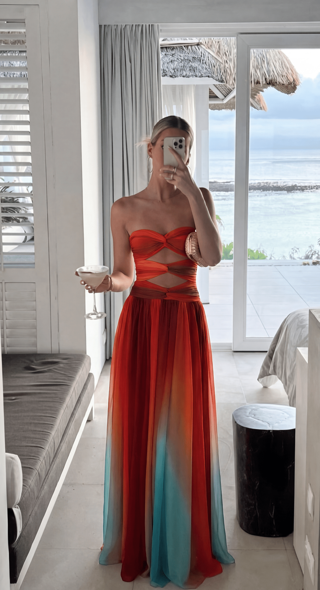 Vestido maxi Aiselta com nó