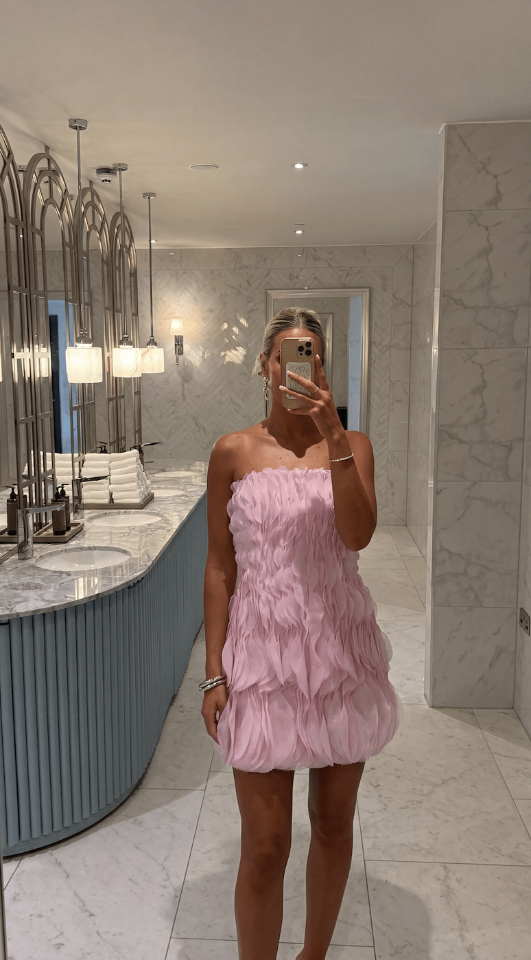 Vestido mini Aisene em chiffon