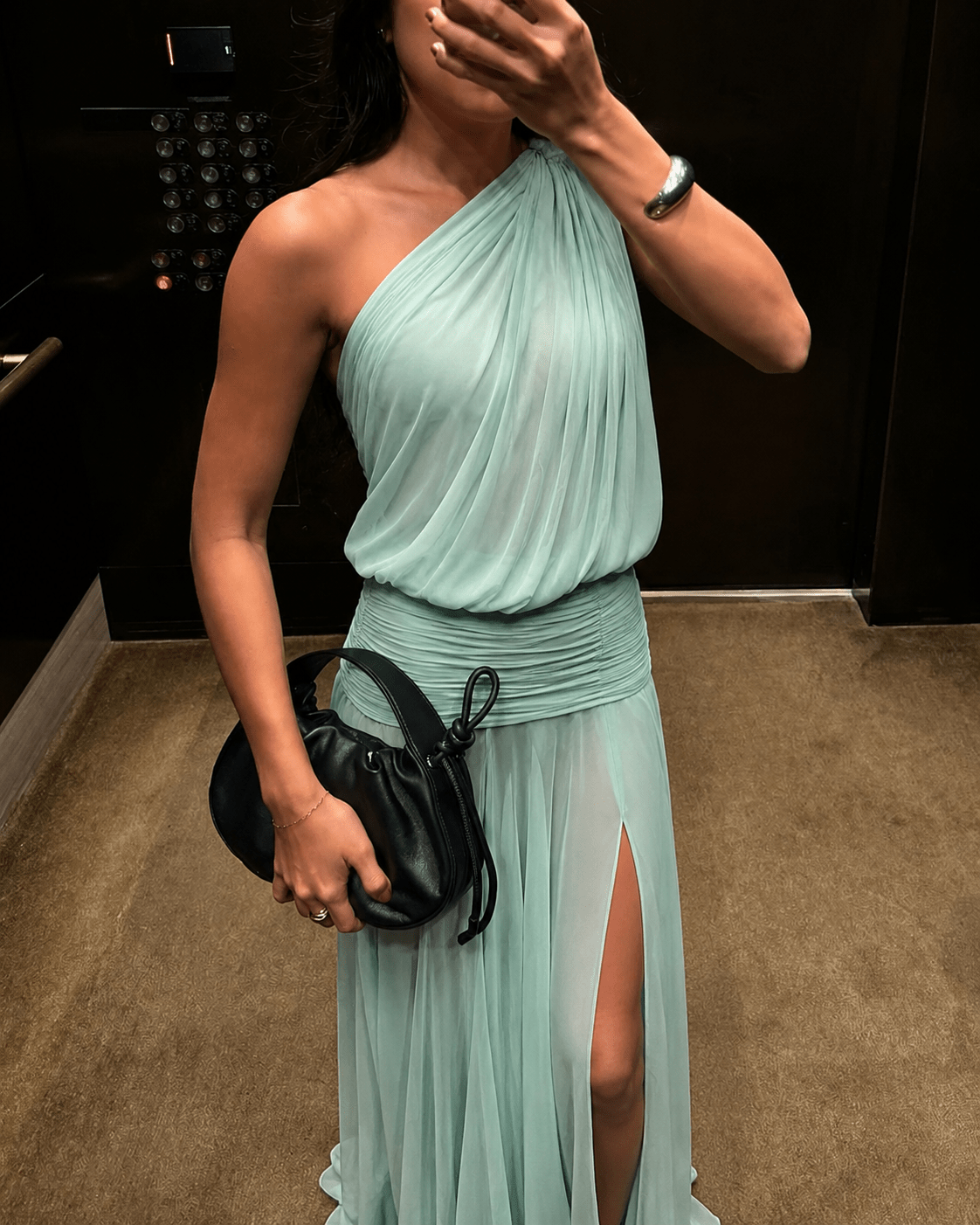 Aishlin One Shoulder Maxi Dress with Slit