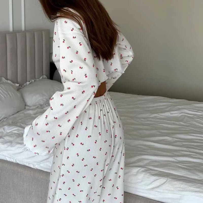 Conjunto de pijama floral de manga comprida Aiza