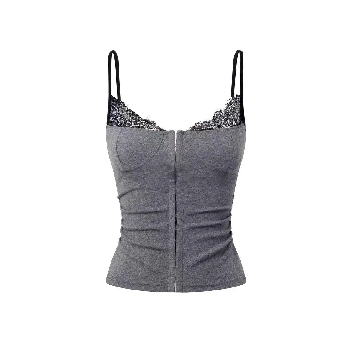 Top de alças com acabamento em renda Alessia