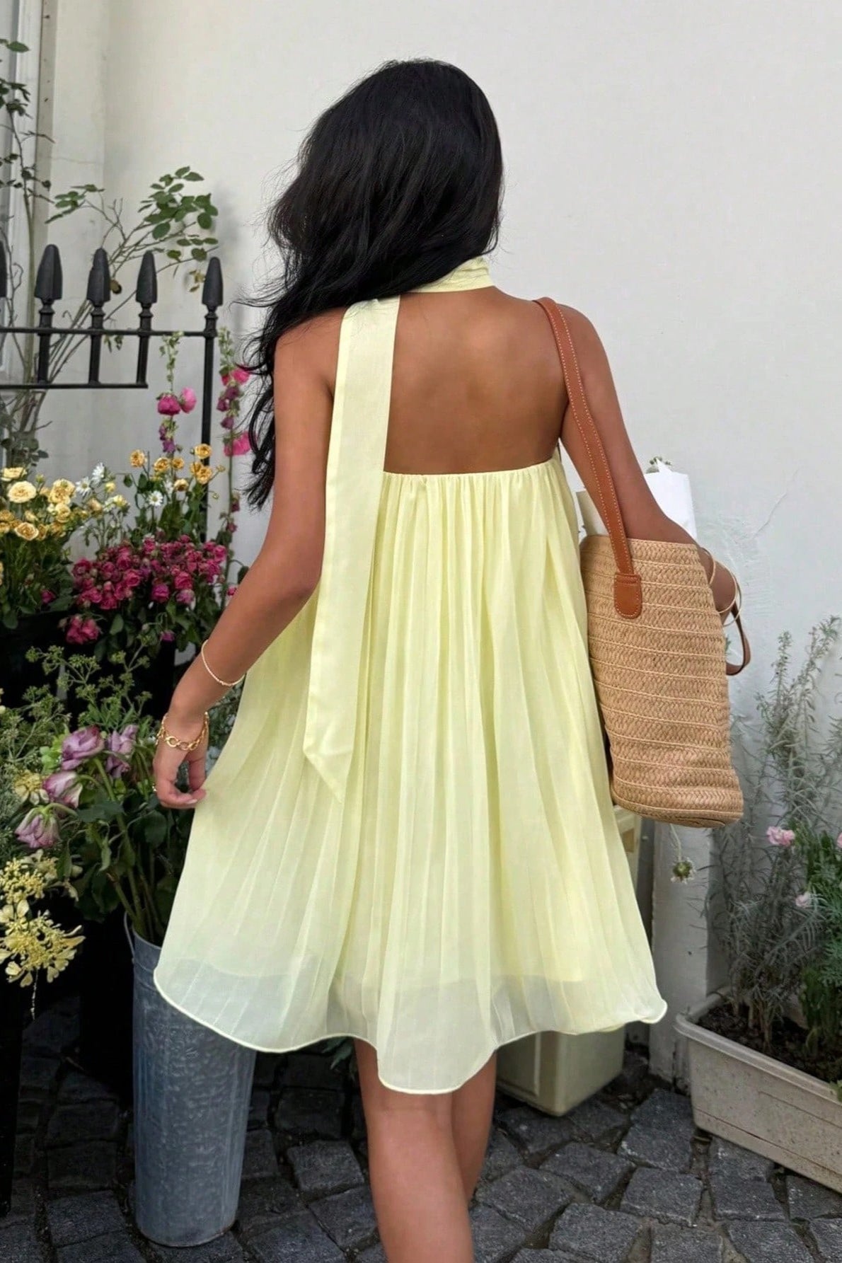 Vestido mini Aliya franzido tipo bandeau