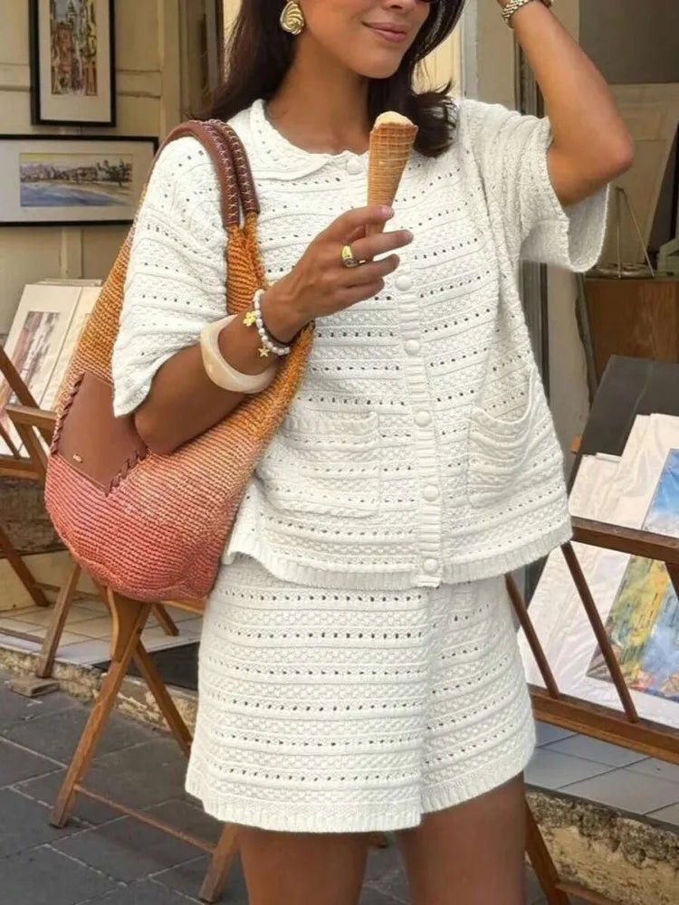 Conjunto de verão Amaia de duas peças em malha