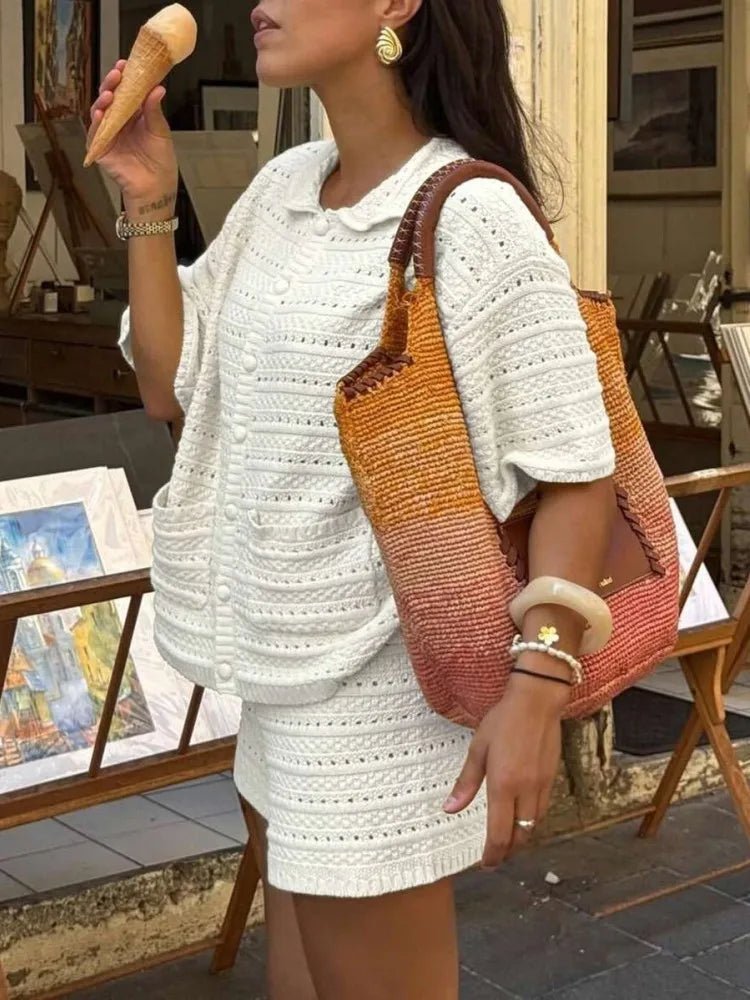 Conjunto de verão Amaia de duas peças em malha