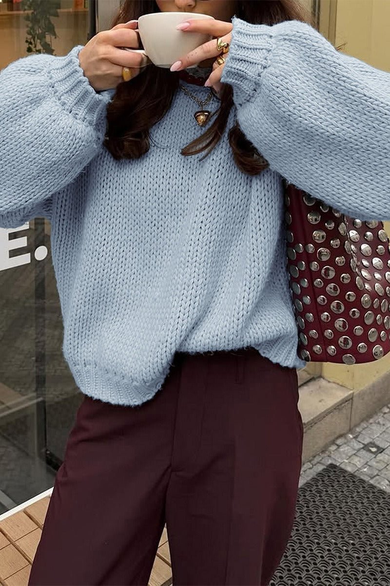 Camisola de malha de gola redonda para sobreposição Amanda