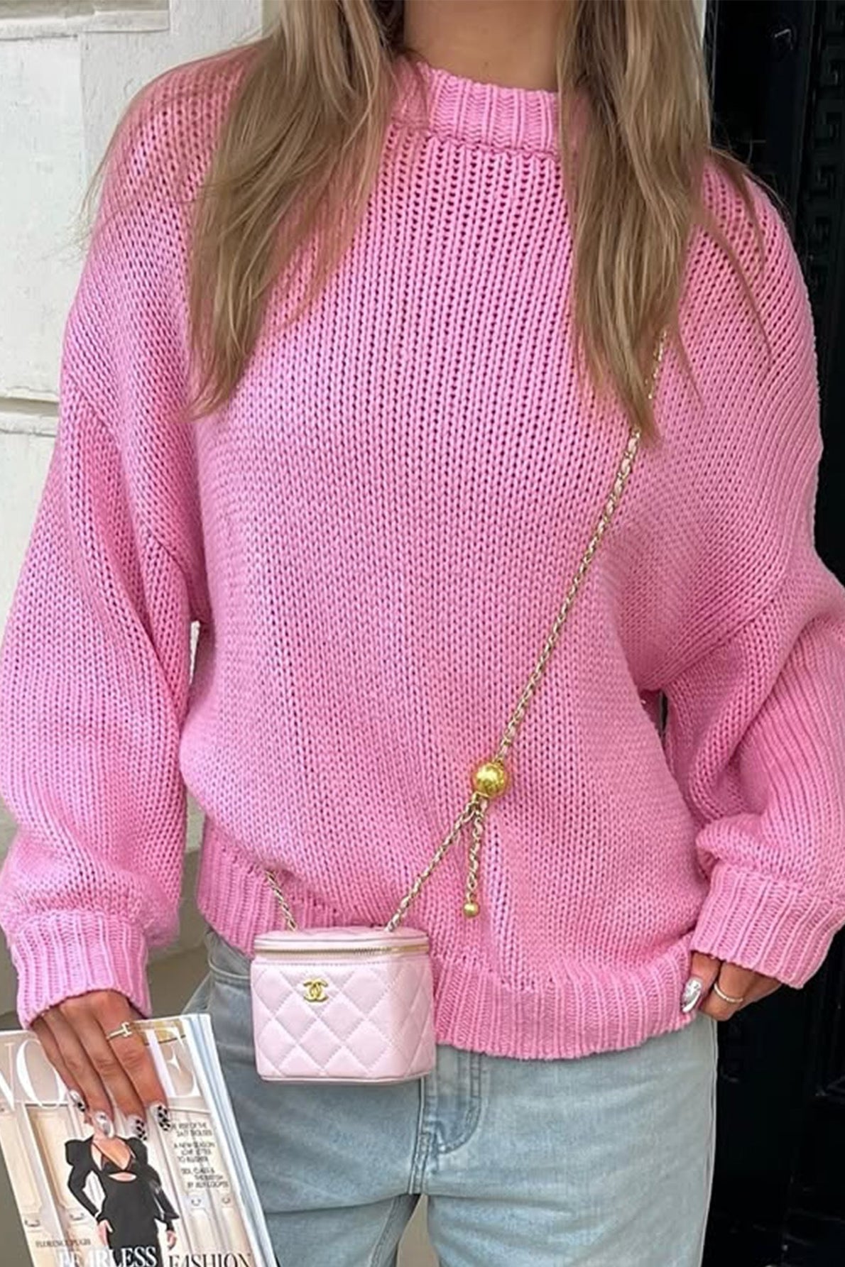 Camisola de malha de gola redonda para sobreposição Amanda