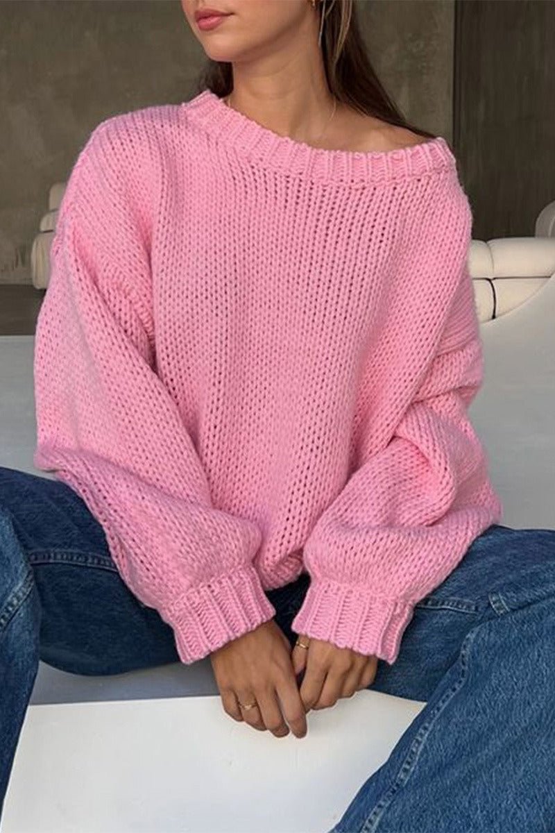 Camisola de malha de gola redonda para sobreposição Amanda