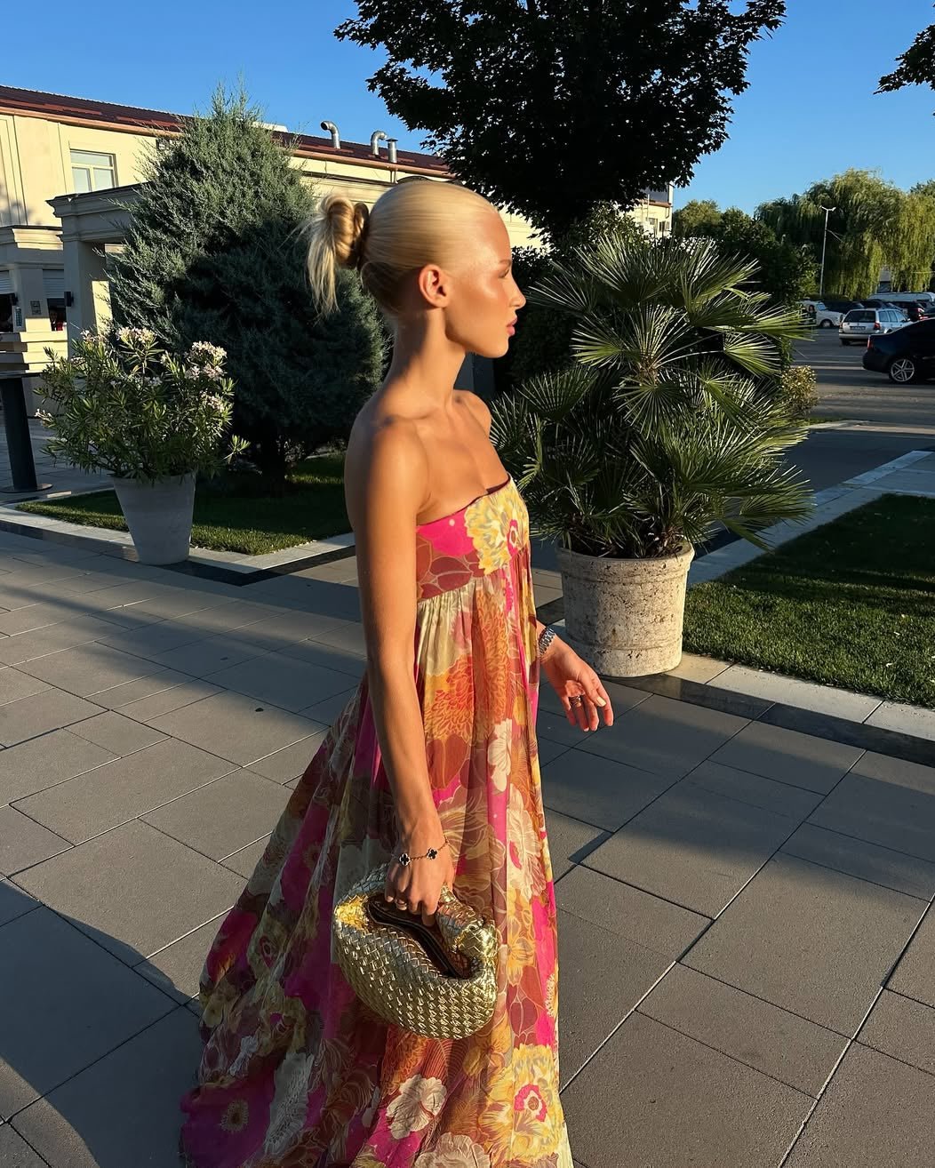 Amaya Floral Strapless Maxi Dress