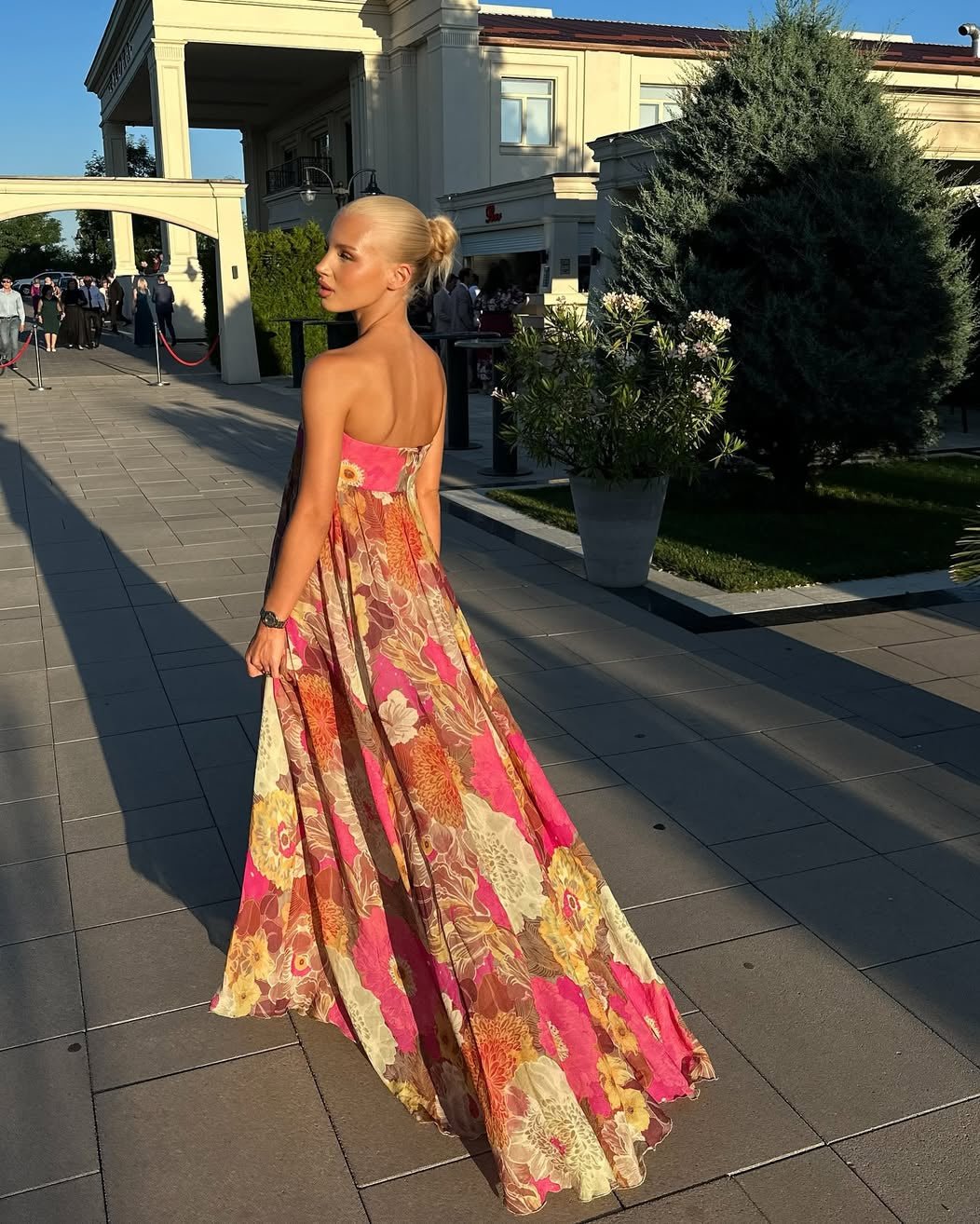 Amaya Floral Strapless Maxi Dress