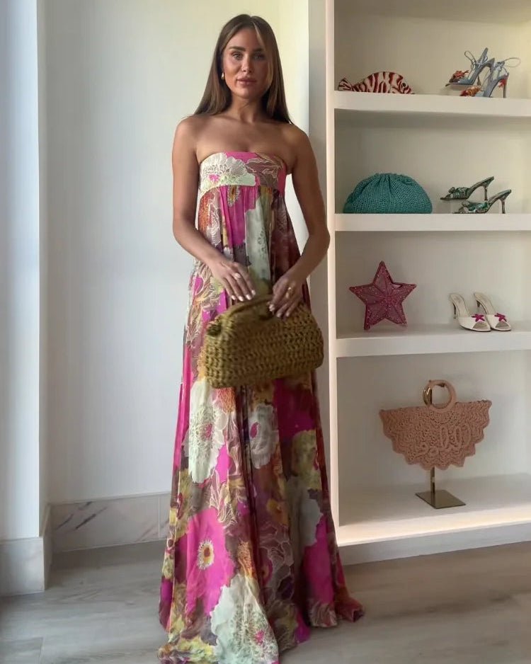 Amaya Floral Strapless Maxi Dress