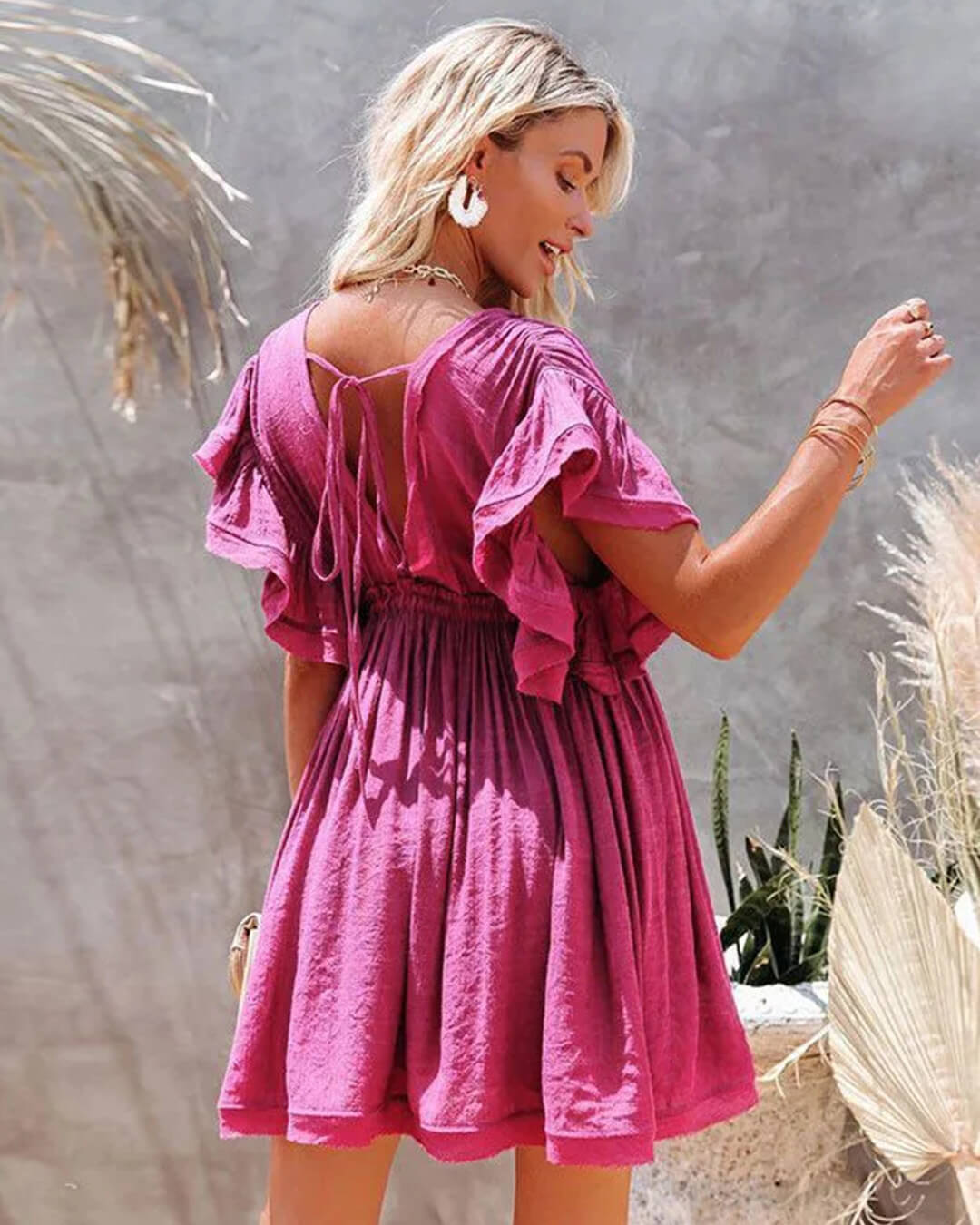 Vestido boho curto babydoll Anabelle