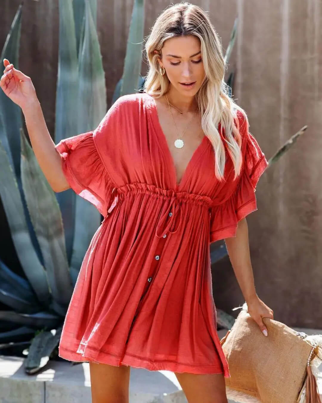 Vestido boho curto babydoll Anabelle