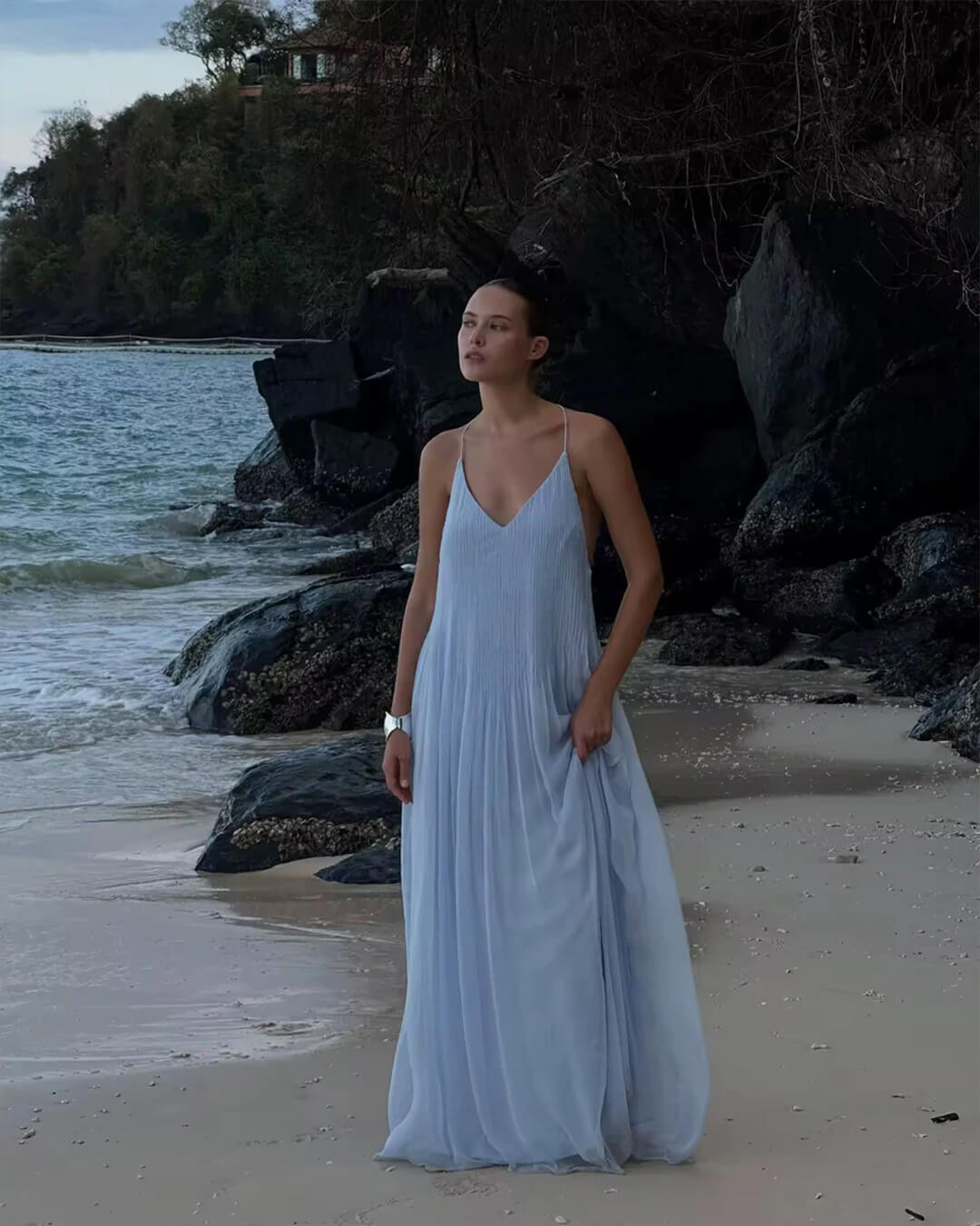 Vestido comprido sem costas Anna