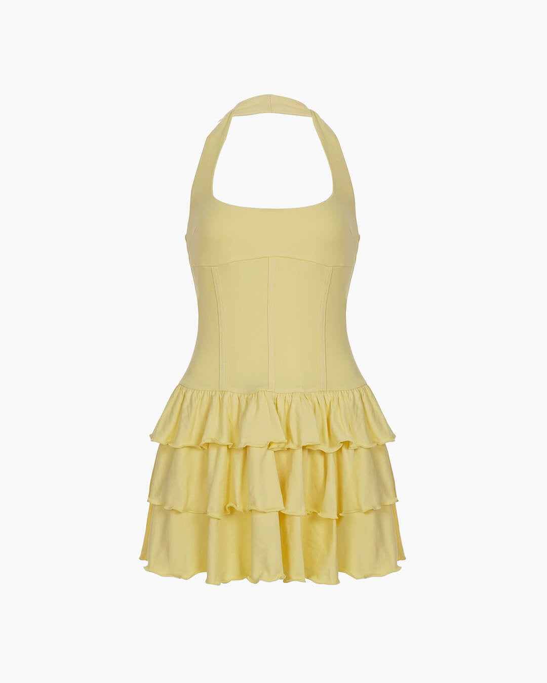 Vestido Annie de corte em A, com decote quadrado e saia rodada