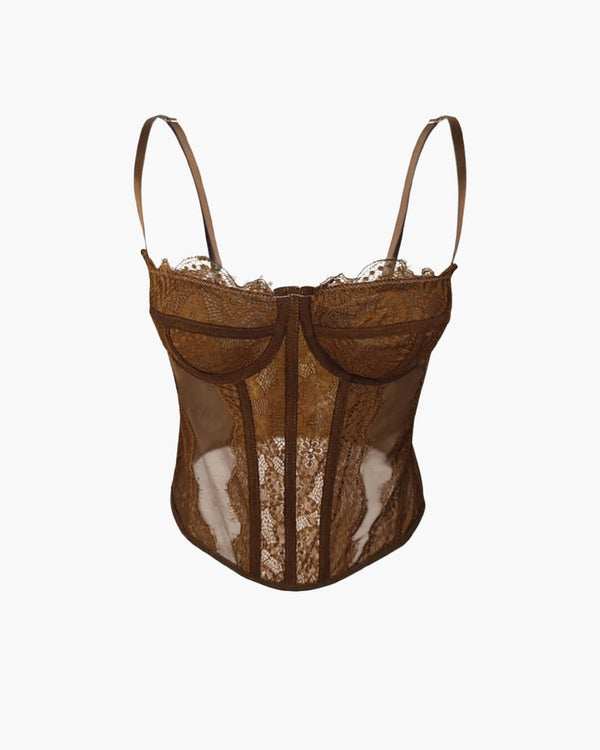 Top espartilho de renda com alças Antonia