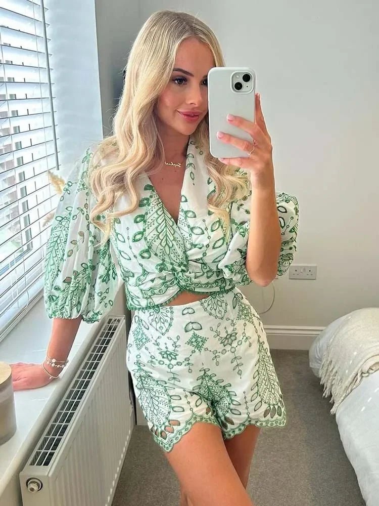 Conjunto de calções bordado Aoife