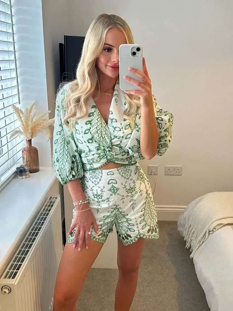 Conjunto de calções bordado Aoife