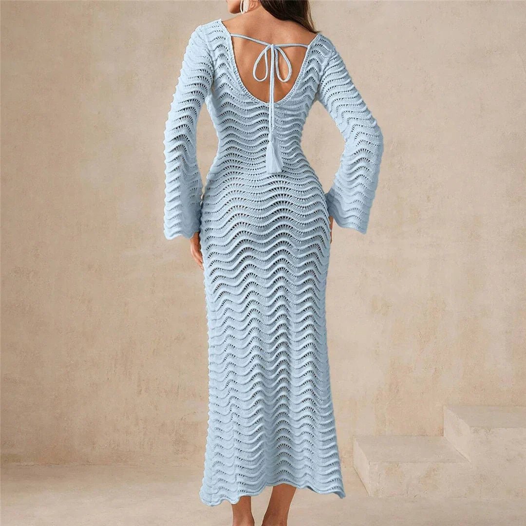 Vestido maxi de malha com atilhos Arabella