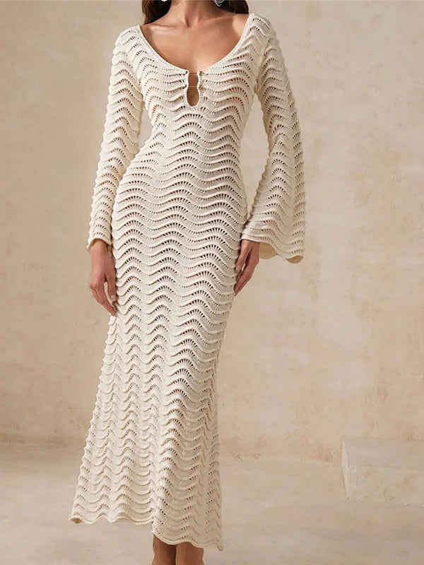 Vestido maxi de malha com atilhos Arabella