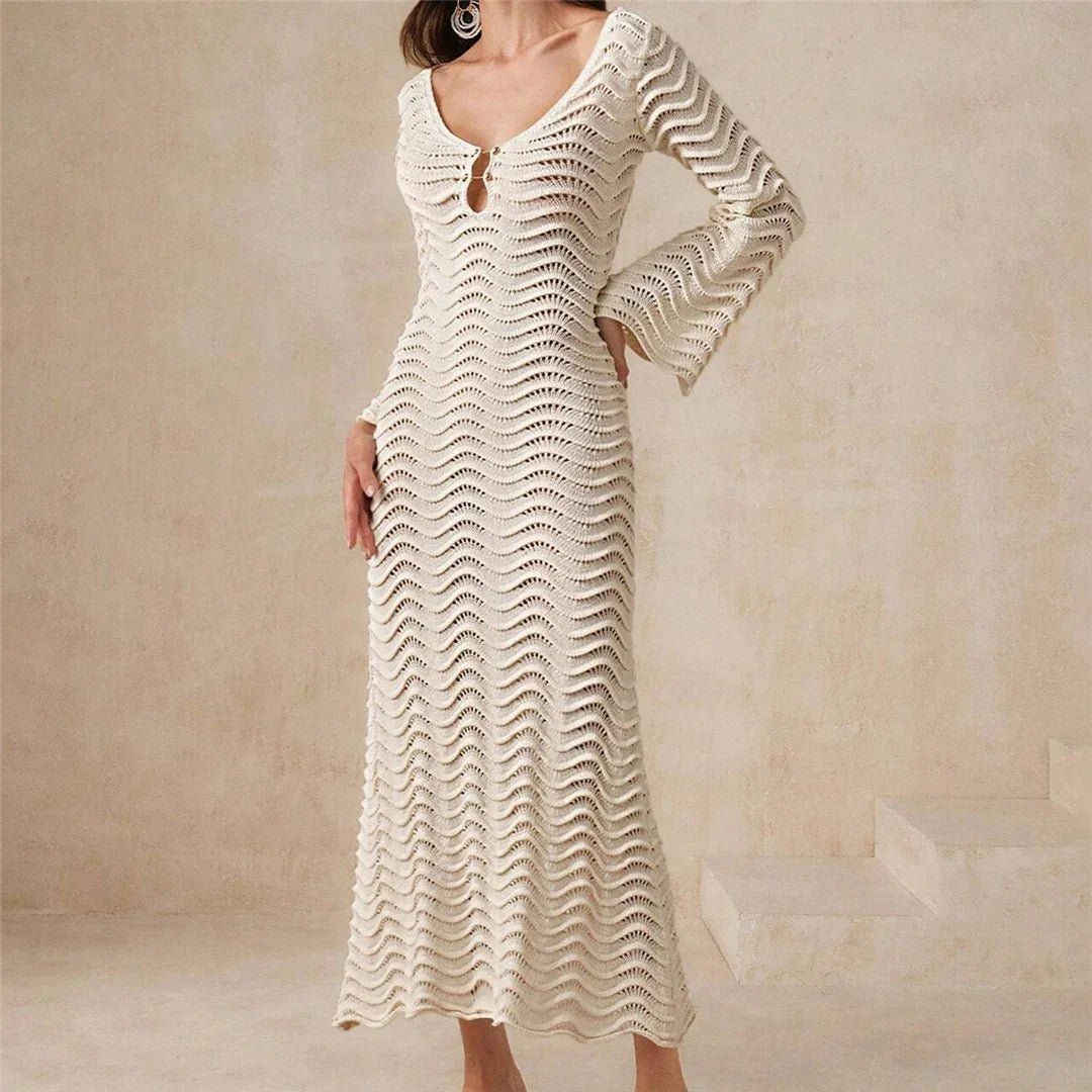 Vestido maxi de malha com atilhos Arabella