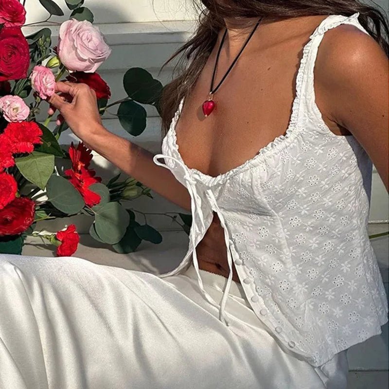 Top de alças com atilhos Araceli