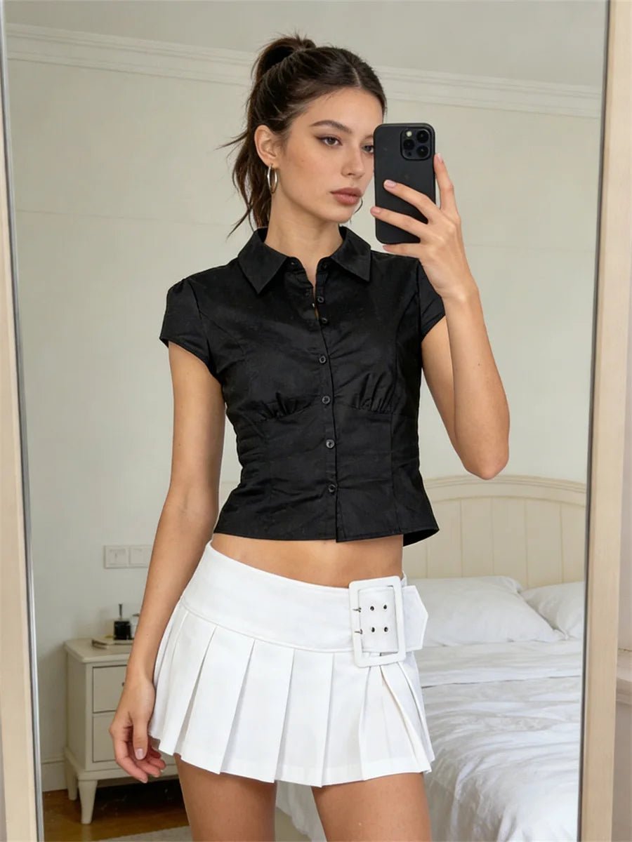 Blusa curta de botões Ariana