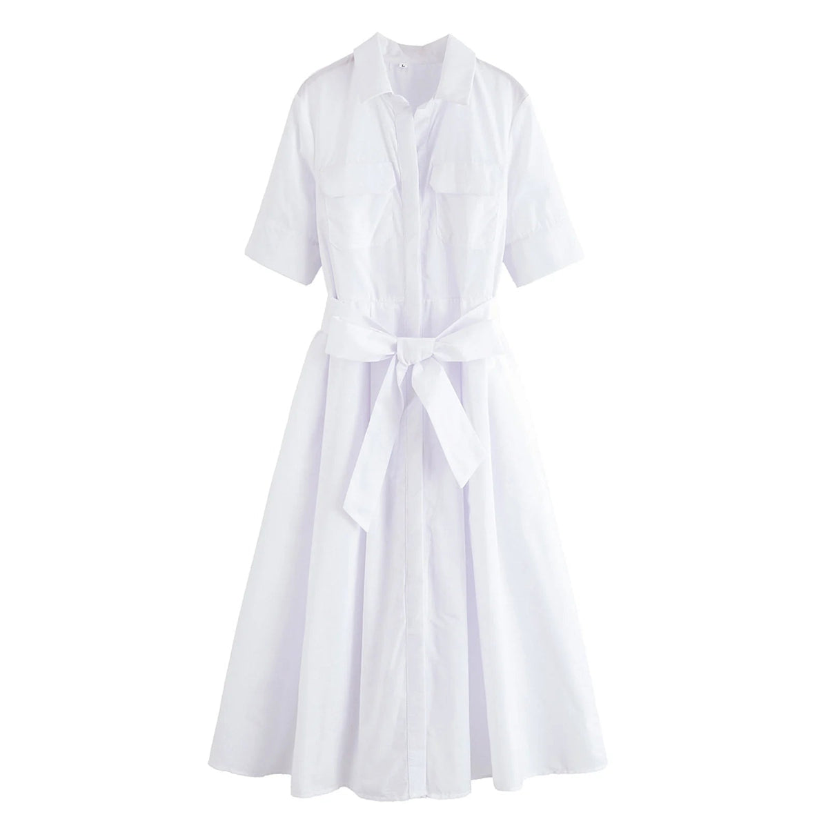 Vestido midi tipo camisa Ariane com cinto