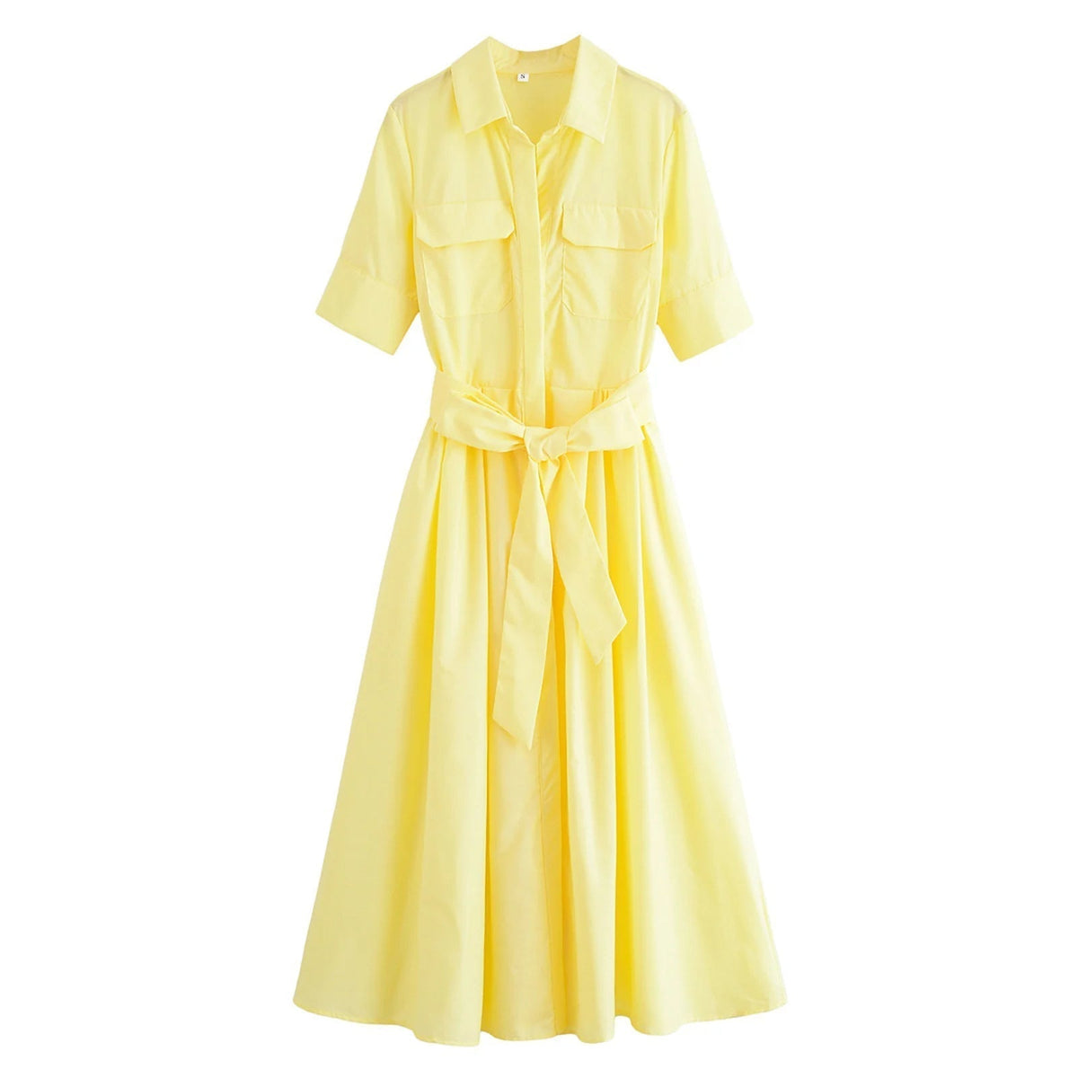 Vestido midi tipo camisa Ariane com cinto