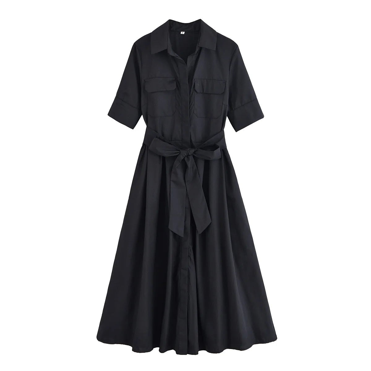 Vestido midi tipo camisa Ariane com cinto