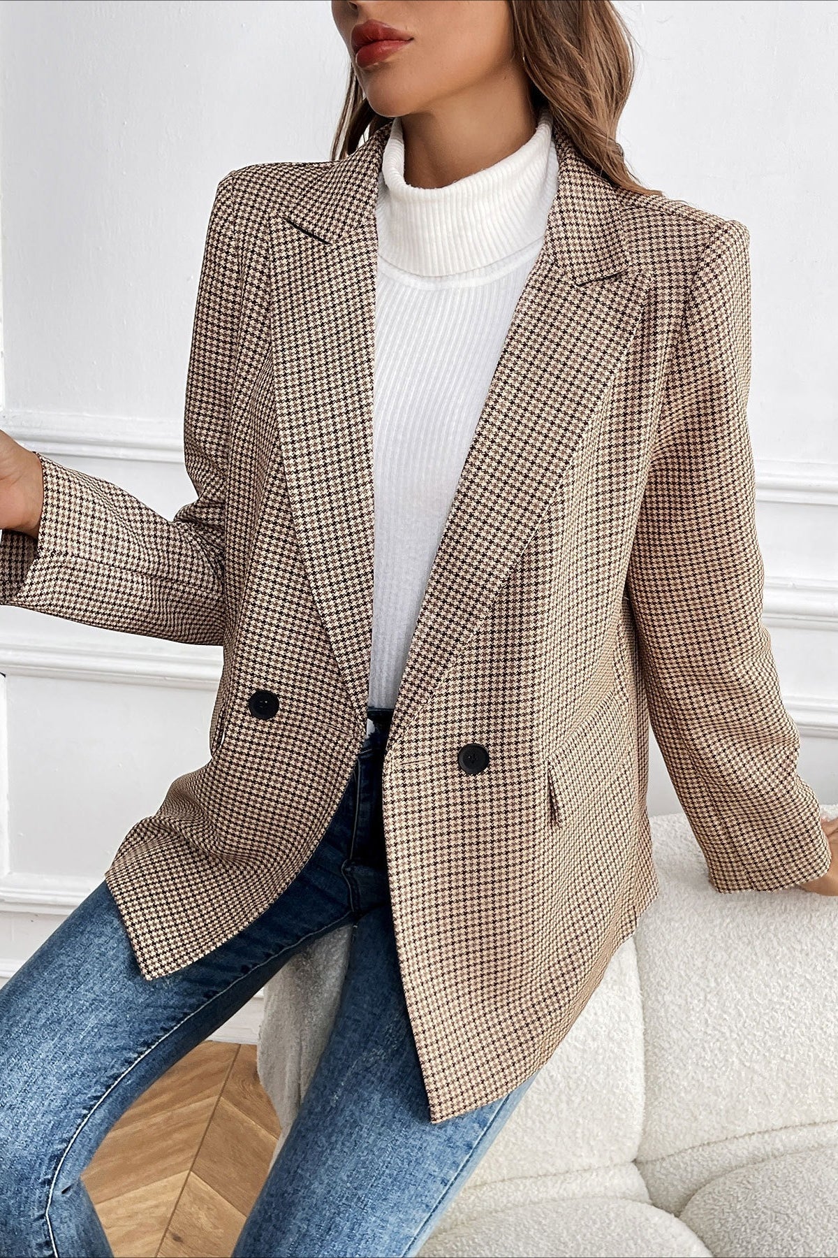 Blazer vintage pied-de-poule Beatrice