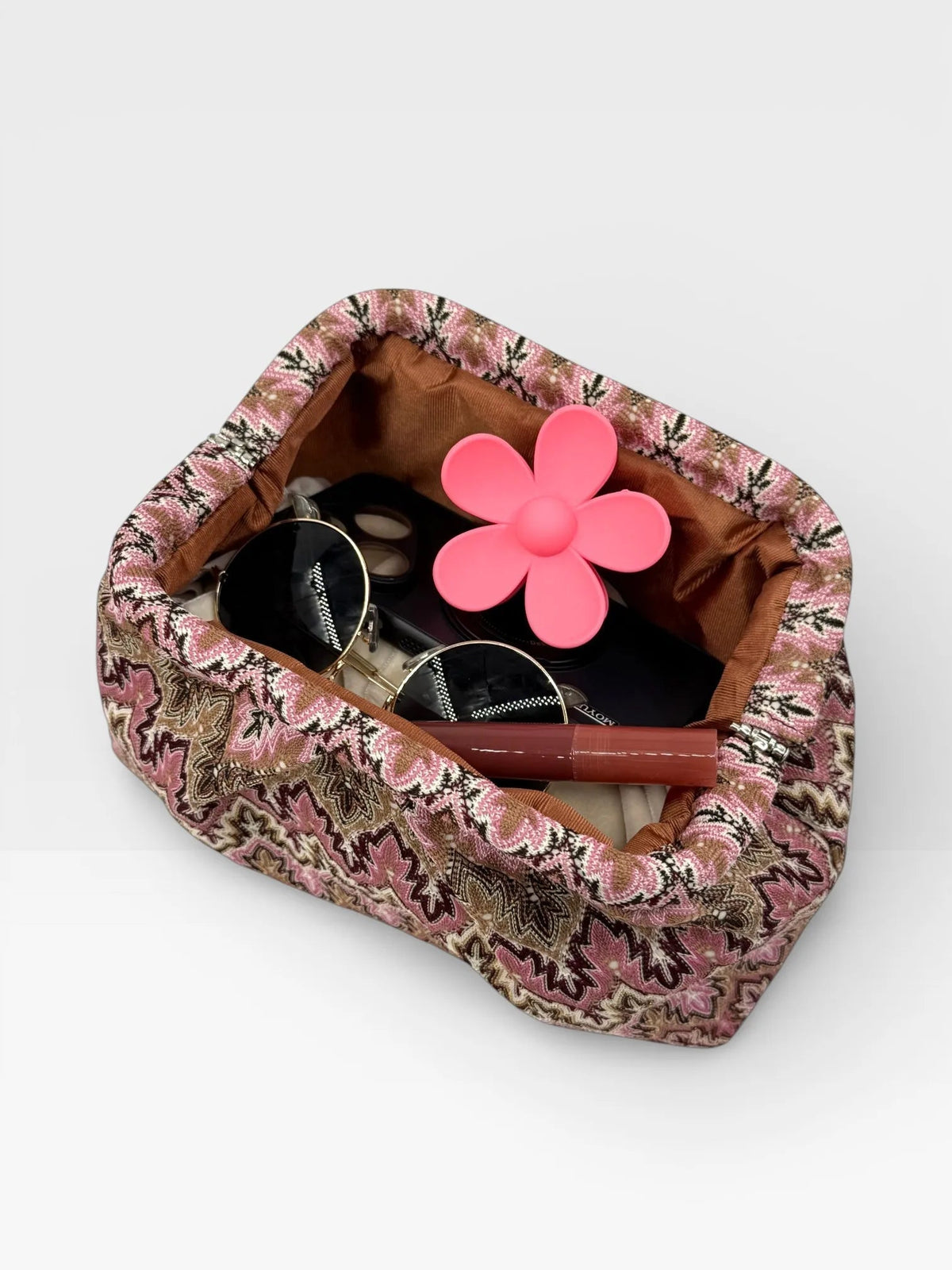 Clutch plissada em jacquard Beatriz