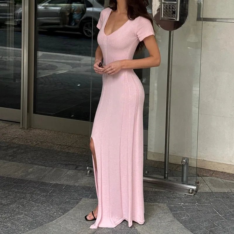 Vestido maxi Bernadette em malha canelada