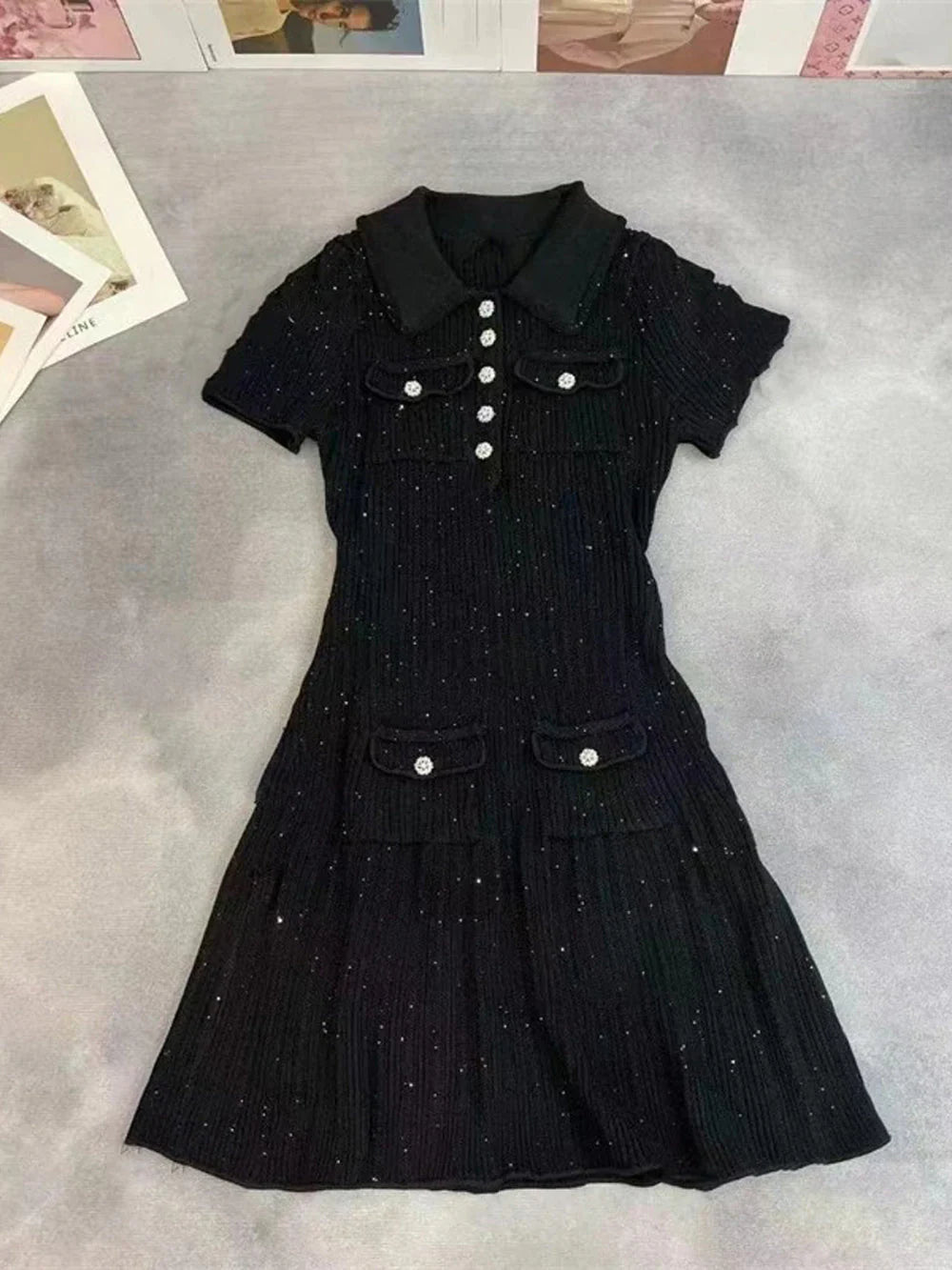 Bianca Sequin Knit Mini Dress