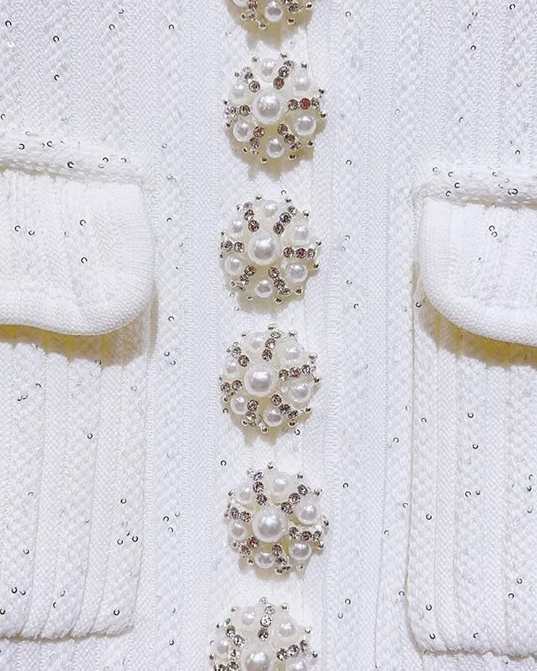 Vestido curto Bianca em malha com lantejoulas