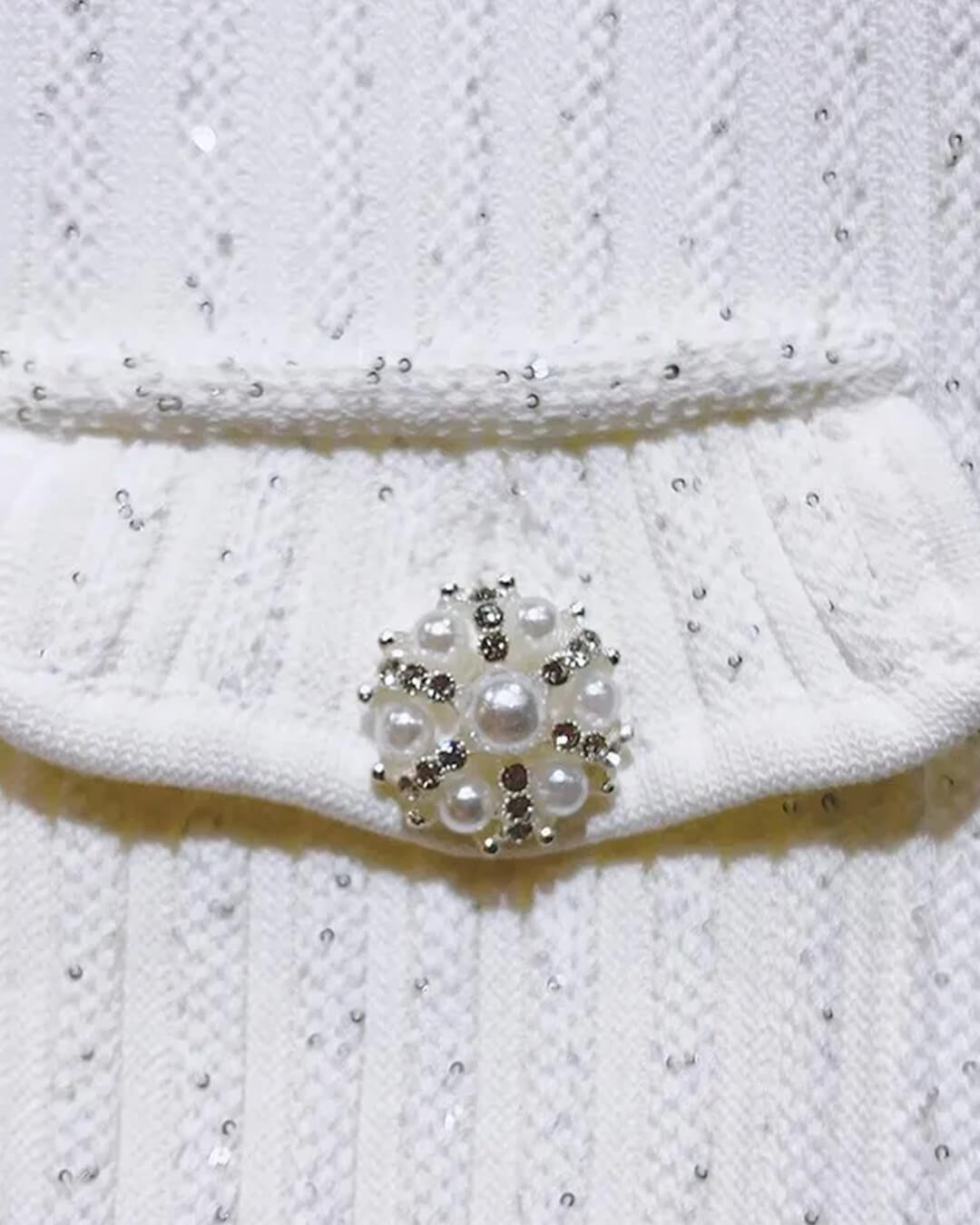 Vestido curto Bianca em malha com lantejoulas
