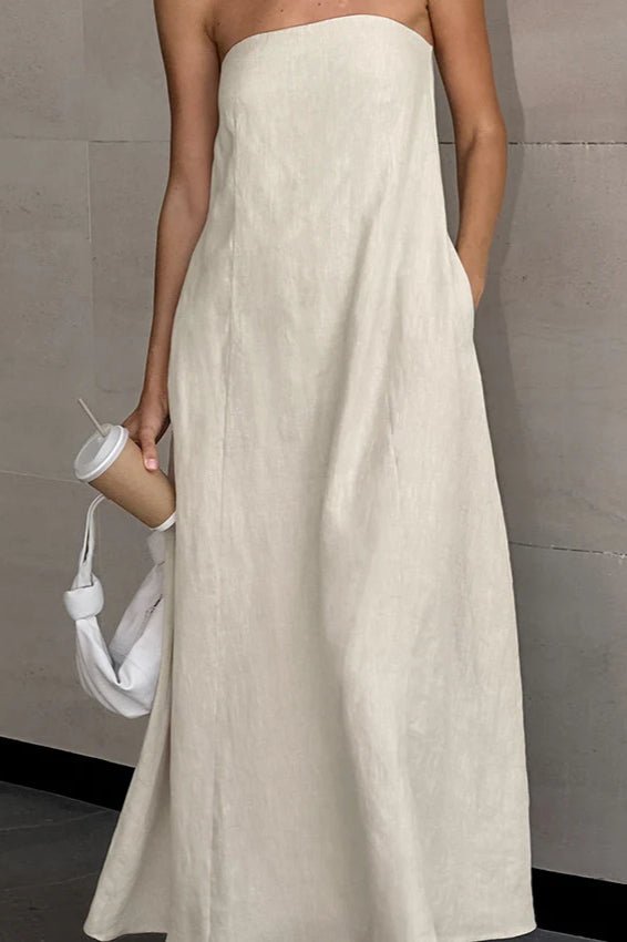 Vestido maxi Bianca cai-cai com costas descobertas