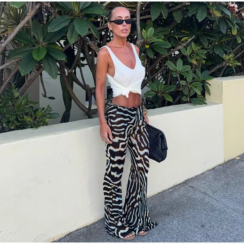Conjunto de túnica e calças com padrão de zebra Bianca