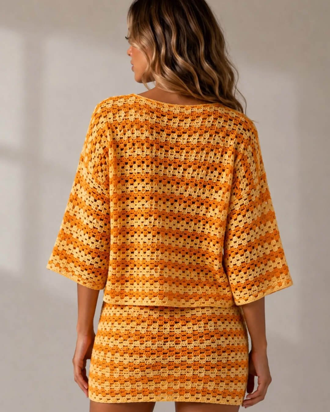 Conjunto de biquíni de malha com blocos de cor e casaco Bree