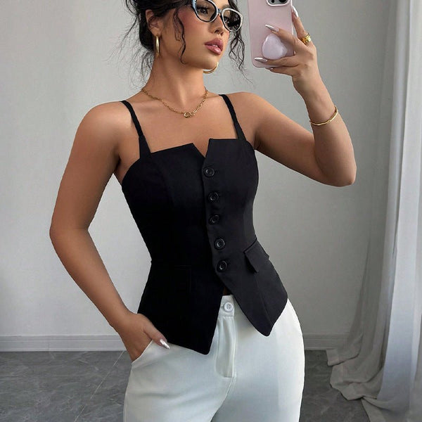 Bridget Tailored Sleeveless Blouse Top