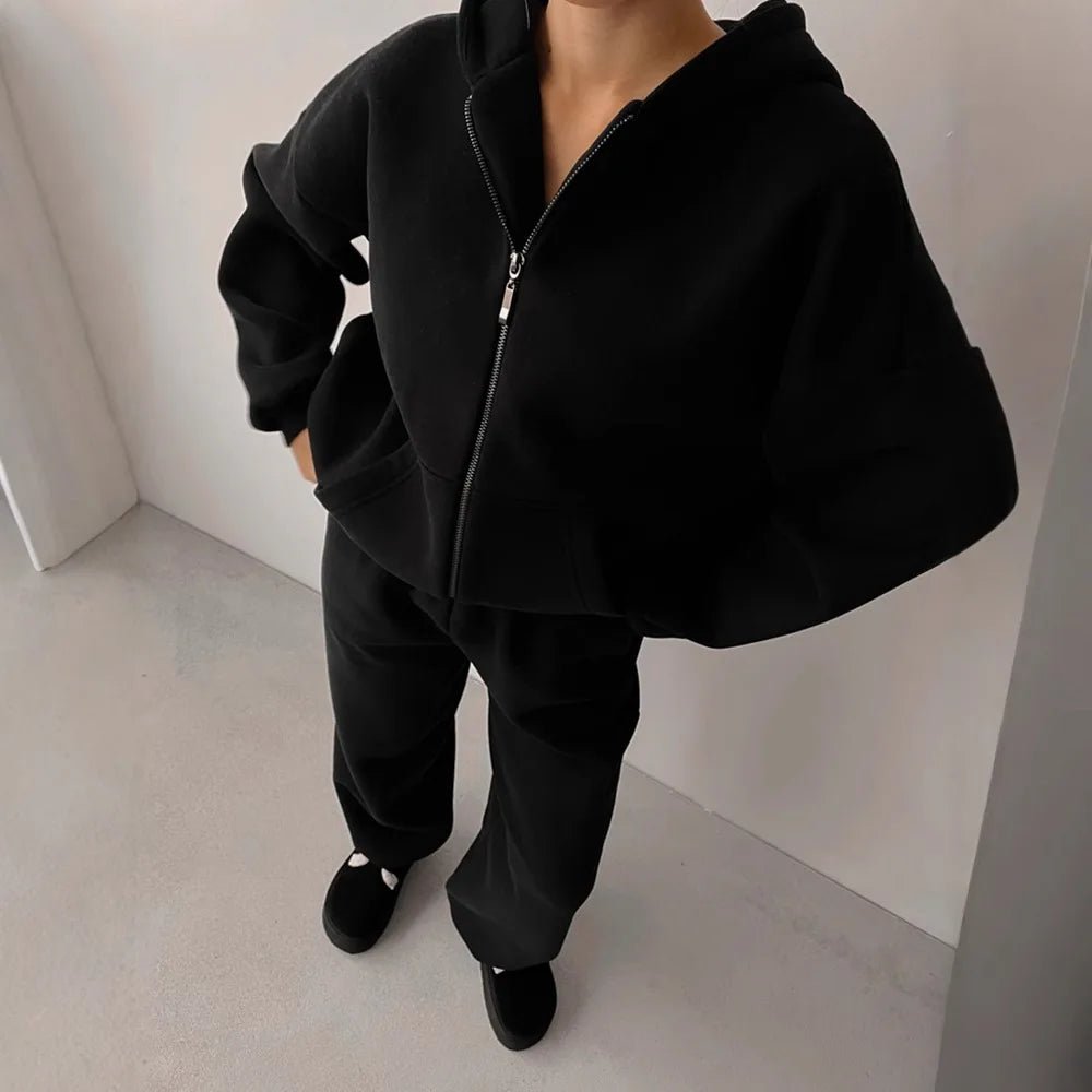 Conjunto de fato de treino Cecilia de 2 peças com camisola com capuz oversized