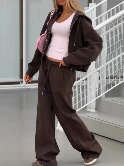 Conjunto de fato de treino Cecilia de 2 peças com camisola com capuz oversized