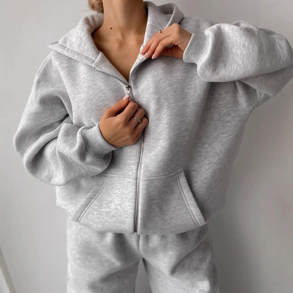 Conjunto de fato de treino Cecilia de 2 peças com camisola com capuz oversized