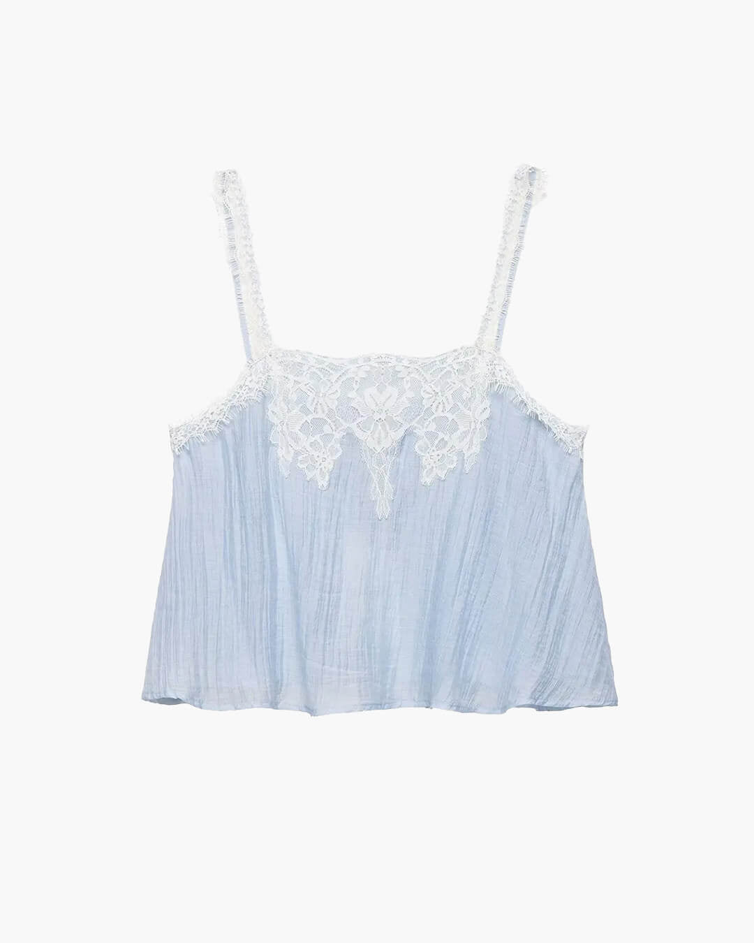 Conjunto midi de duas peças Celeste com aplicações em renda
