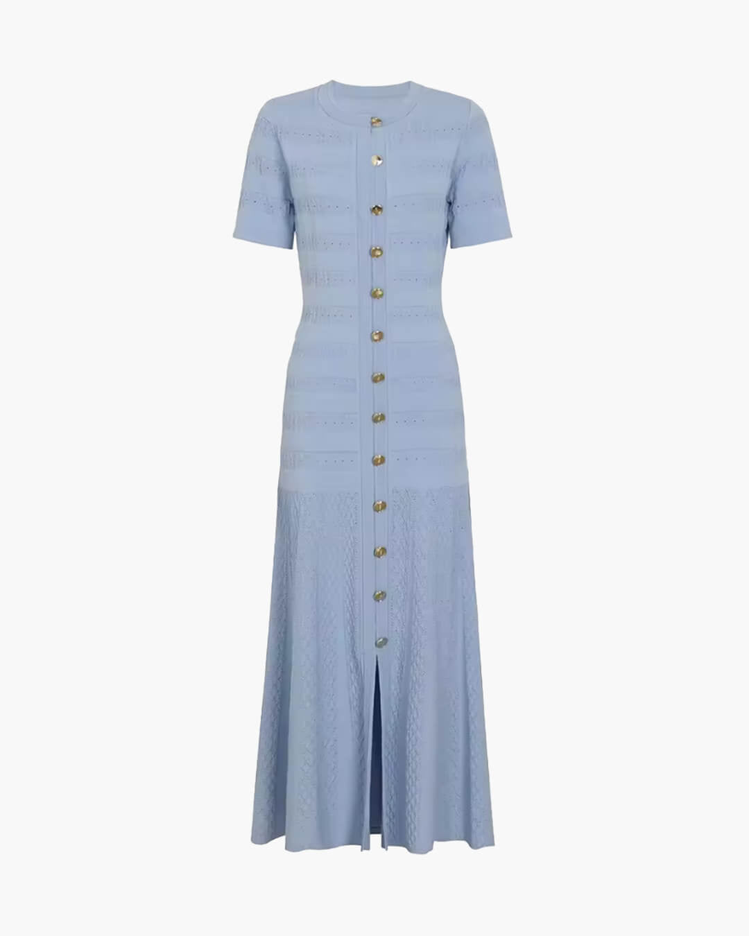 Vestido midi Celeste de malha canelada