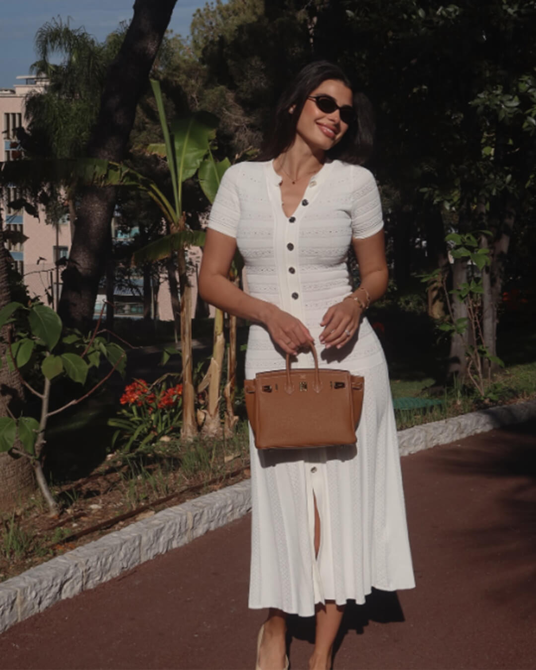 Vestido midi Celeste de malha canelada